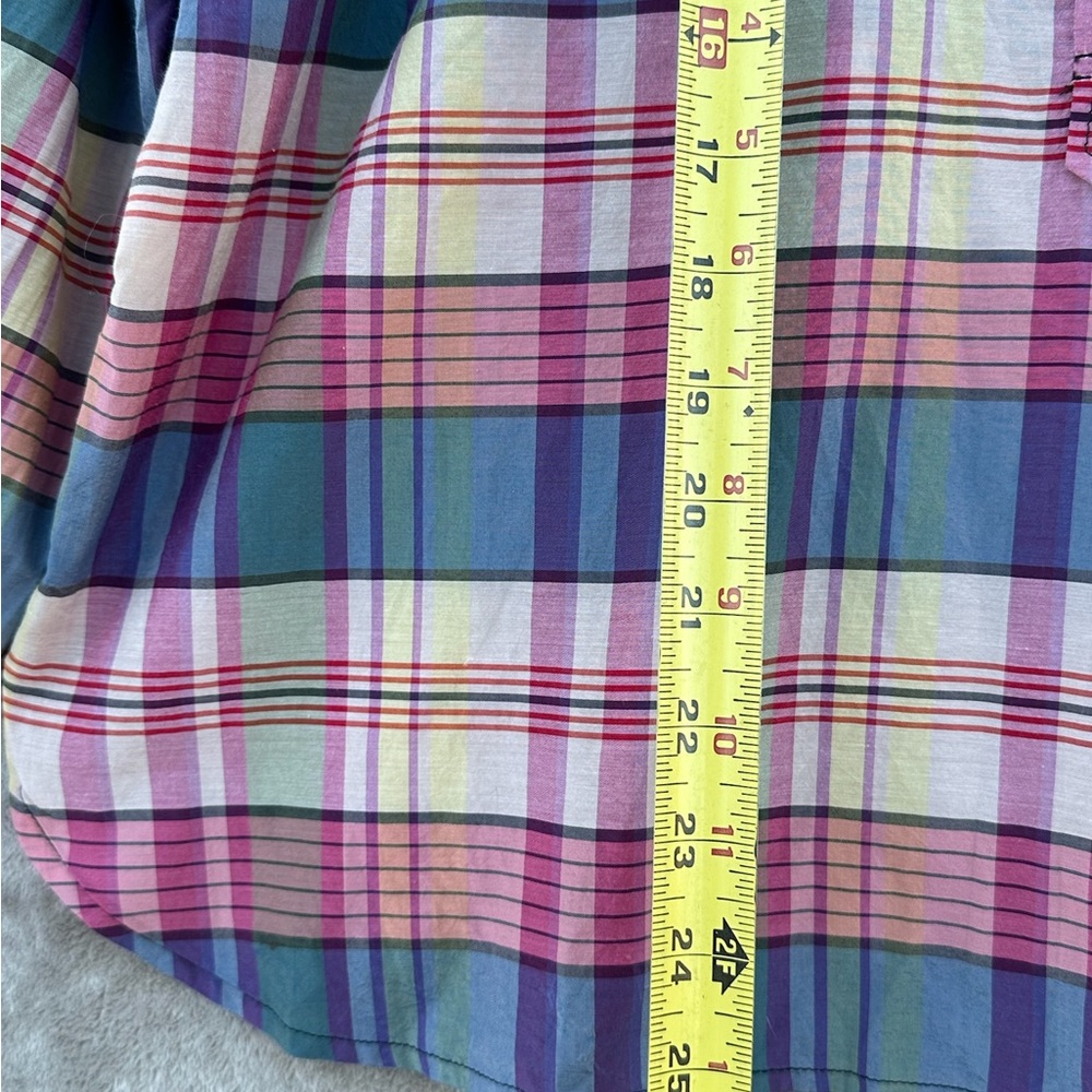 J.Crew Women’s Plaid button down Popover Shirt Long Sleeve Classic Fit Sz L - Picture 15 of 15